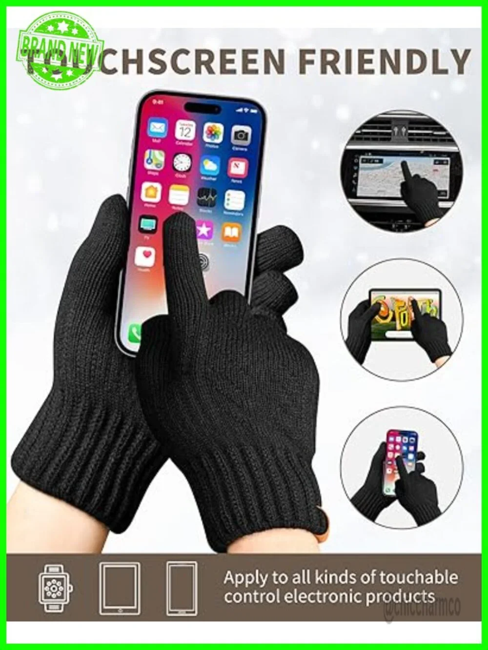 Thermal Fleece Lined Touch Screen Winter Gloves for Running Cycling